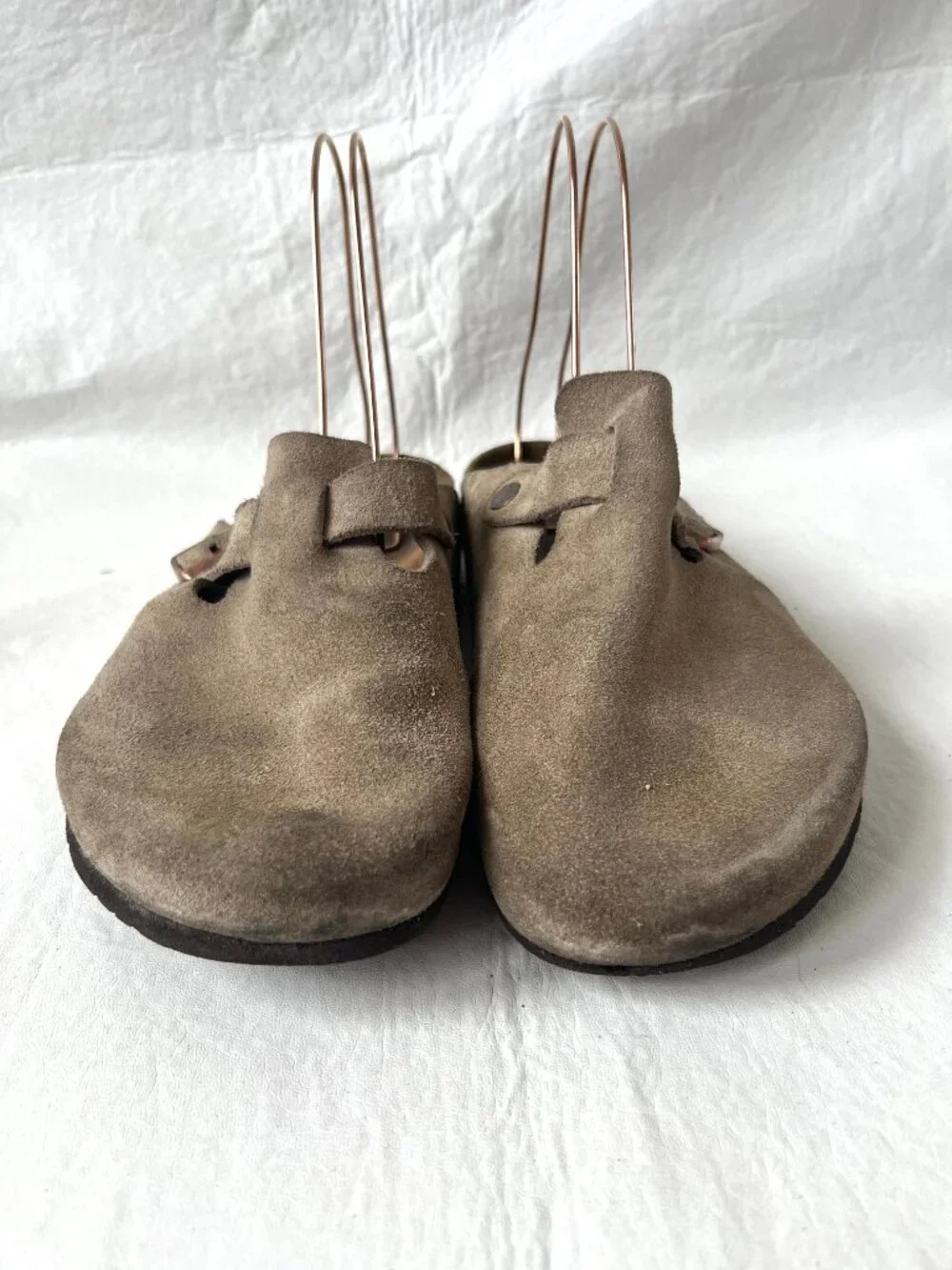 Birkenstock clogs Boston beige taupe suede EU 43 mens 10 10.5 slip on shoes